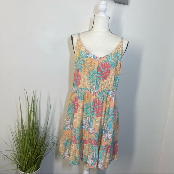 Hurly Tank Top Floral Spaghetti Strap Mini Dress Size Extra Large - Picture 2 of 15